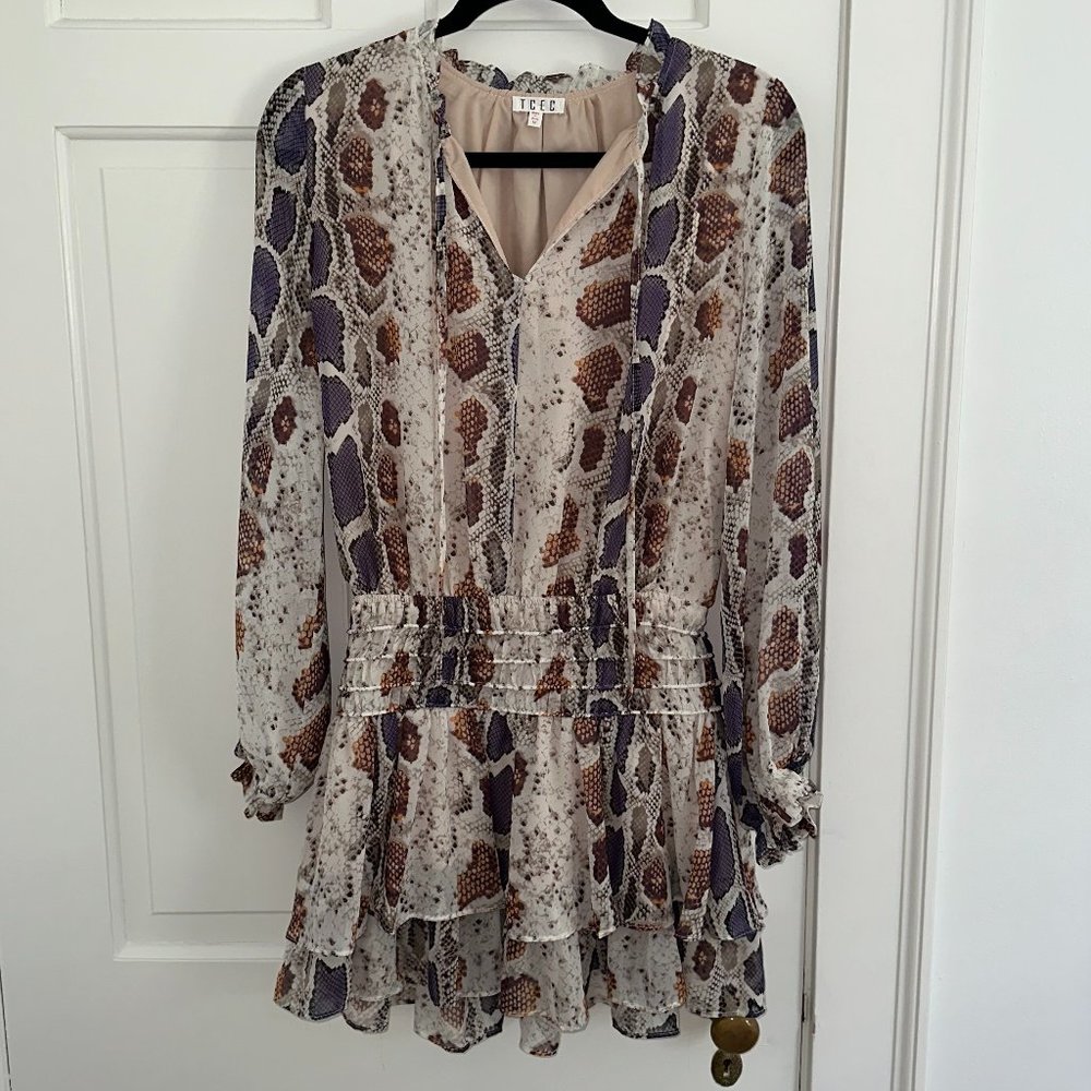 TCEC Snake print Long sleeve Dress, Size M